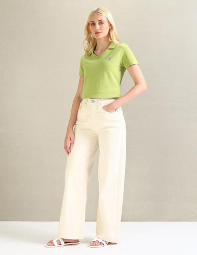 Image of U.S. Polo ASSN. Women's Cotton Regular Fit Solid Polo Shirt