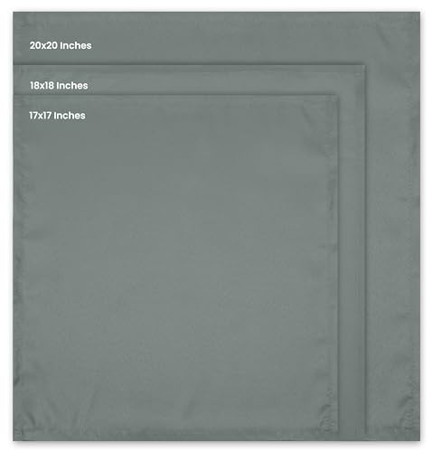 image for Utopia Home Light Grey Cloth Napkins (12 Pack, 18x18 Inches), Ideal Di