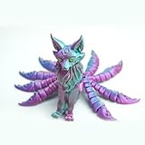 3D Printed Nine Tailed Fox Model,Articulated Fly Fox Models,Flexible Joint Animal Model Figurines, Surprise Fantasy Gifts