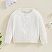 BULINGNA Toddler Baby Girl Cardigan Sweater Long Sleeve Button Down Knit Sweater Blouse Jacket Fall Spring Knitwear Coat 0-6T (White, 12_months-24_Months)