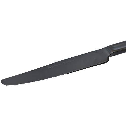Foto von Amazon Basics - 24-teiliges Besteckset, Schwarz - für 6 Personen [moderner Stil]
