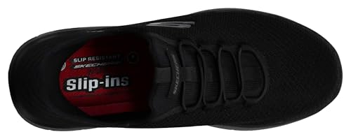 Skechers Men's Summits Colsin Sr Hands Free Slip-Ins Work Shoe, Black/Charcoal, 9 M US