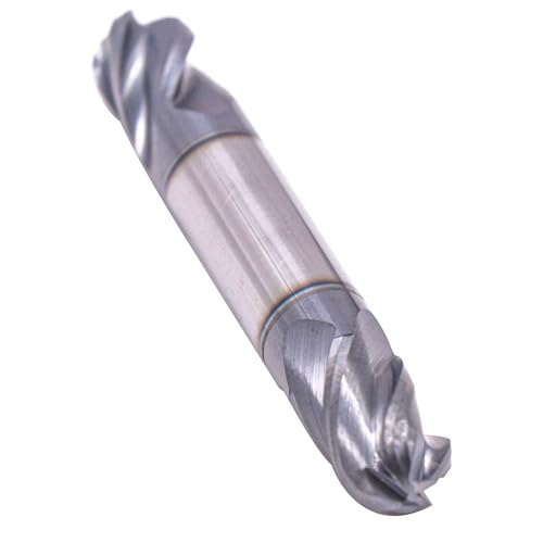 Image of BestParts 5Pcs 3 /8 inch Solid Carbide Ball Nose End Mill - Double End - AlTiN Coated, 4 Flute, 30 Degree Helix, 3 /8 inch Cutting Diameter, 3 /8 inch Shank Diameter, 9 /16 inch Length of Cut, 2-1 /2 inch Overall Length