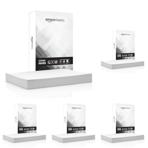 Image of Amazon Basics A4 Copier Paper | Multipurpose Paper | 75 GSM | 500 Sheets | Compatible with Inkjet & Laser Printers (Pack of 5)