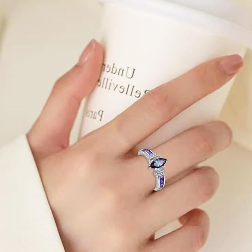 Magtherapy Quartz Slimming Ring, Moissanite Torina Crystal-Quartz Ionix Ring Heathcryt Lymph Drainage Therapy Rings Multicolor Marquise Cut Cubic Zirconia Inlaid Finger Ring Jewelry for Women Men2