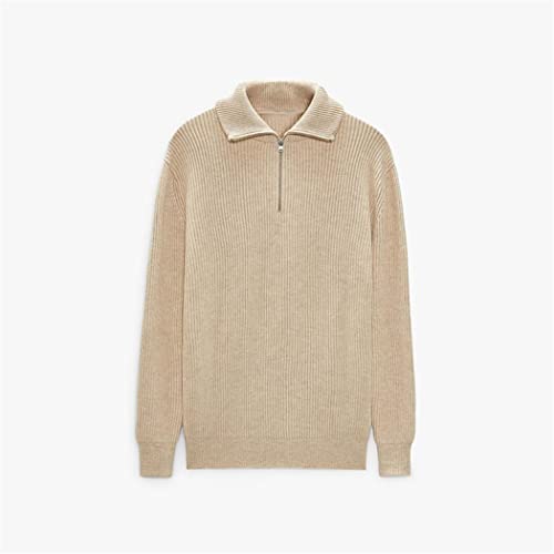 Pull en tricot à col roulé pour homme chaud et confortable couleur beige L - 2