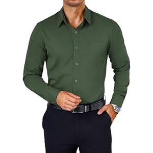 COOFANDY Men’s Shirt Long Sleeve Button Down Non-Iron Casual Shirts Business Casual Regular Fit Plain Shirts