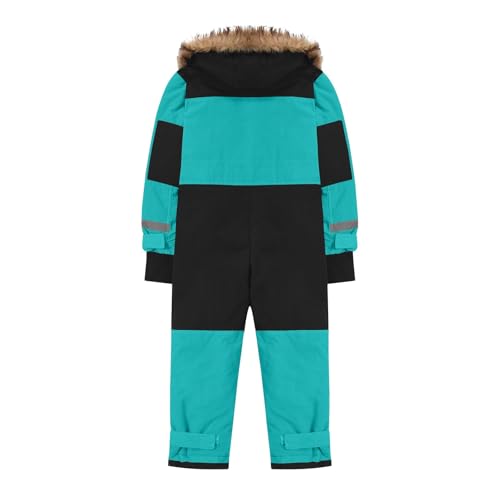 Children Ski Suit Insulated Snow Bib Overalls Thermal Warm Windproof Snowsuit With Removable (Sky Blue #4, 1-2 Years)2