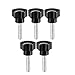 Tool parts 5 Pcs Star Knobs Grips M6 x 25mm Male Thread Steel Zinc Stud Black PP