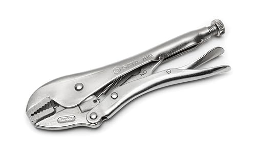 SATA ST71203ST Grippzange Feststellzange mit geraden Backen und integriertem Drahtschneider 225 mm aus CR-Mo-Stahl