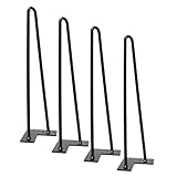 Signstek Tischbeine Möbelfüße Metall schwarz 49cm/19’’für Kommode/Schrank/Essentisch/Schreibtisch/Couchtisch Hairpin Legs mit 4 StückHaarnadel