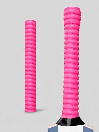 Image of Professional Cricket Bat Handle Coil Fluorescent Grips with Better Shock Absorption | Cricket Accessories Bat Handle Grips, Pack of 1 (Pink)