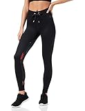 Una marca de Amazon AURIQUE Bal1064 Mallas de Entrenamiento, Negro, Estampado Floral, 40
