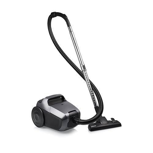 Tristar Aspiradora con Bolsa, Capacidad de 2,5L, Potencia Ajustable, Tubo telescópico, Boquilla combinada para alfombras y Suelos Duros, Radio de 7,5m, Compacto, recogecable automático, 700W, SZ-2330