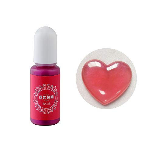 AGCFABS 10ml High Concentration UV Resin Liquid Pearl Coloring Dye Pigment Resin Epoxy Colorant for DIY Jewelry Making Tools 24 Colors (Rose)