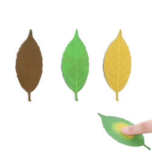 3PC Color Changing Leaf Bookmarks Cool Bookmarks Book Marks for Reading