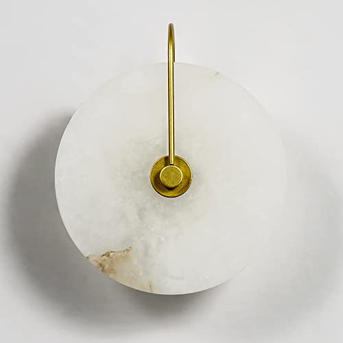 Image of Retro 5W Wall Lamp Fixture 10 inch Marble Stone Round Lampshade Bedroom Bedside Light LED SMD 2835 Wall Mounted Light Indoor Lighting Hotel Living Room Warm White 3000K Gold