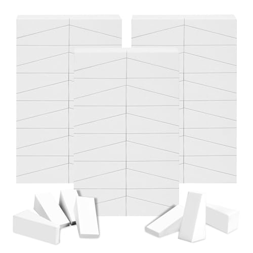 AUAUY 72 Piezas Esponjas de Maquillaje Triangulares, Esponja de maquillaje, Cuñas Esponja Mezcladora de Belleza Sin Látex, Beauty Sponge Triangular para Polvo/Crema/Líquido/Uñas - Blanco