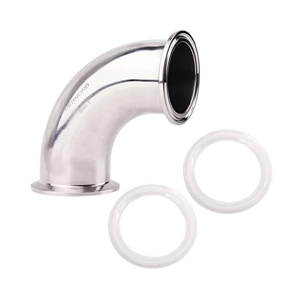 dernord Sanitär Hülse Bogen 90 Grad Rohrverschraubungen SS304 Tri Klemme 2" Tube OD