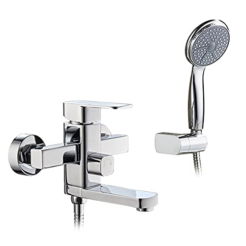 Robinet de salle de bain mural pour baignoire moment de détente avec douchette à main
