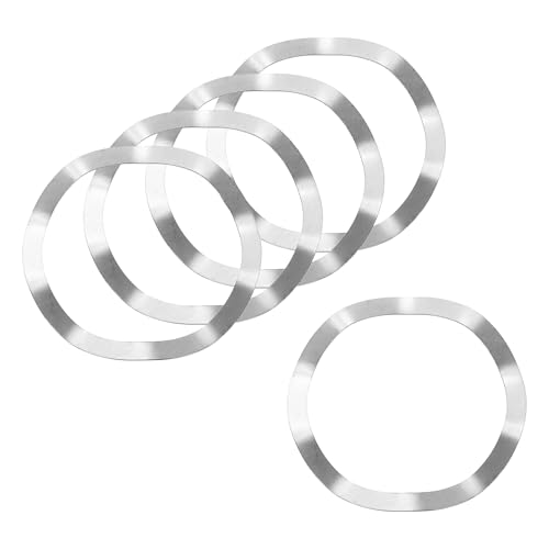 uxcell Wave Spring Washer, 5Pcs 2.4"x2.01"x0.01" (ODxIDxT) - 304 Stainless Steel Curved Washer for Screw Bolt, Wave Washers Gaskets for Machinery (Silver)