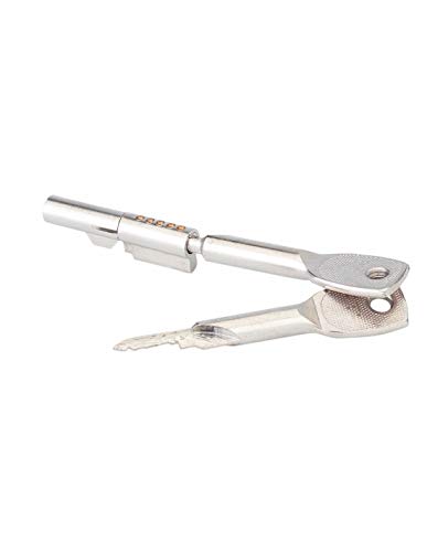 THIRARD - Clé de Blocage pour Serrure - Cylindre à Goupilles Laiton Chromé - Clé Acier - Pêne Dormant 1/2 Tour - Ø 7 mm - Sécurité Renforcée - 2 Clés Incluses - Gris