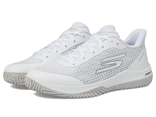 Skechers Women's Viper Court-Athletic Indoor Outdoor Pickleball Shoes With Arch Fit Support Sneakers, White 2, 5 #TOP3