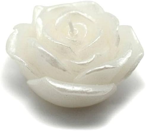 CFZ-067-0 3 in. Rose Floating Candles, White - 12 Piece per Box