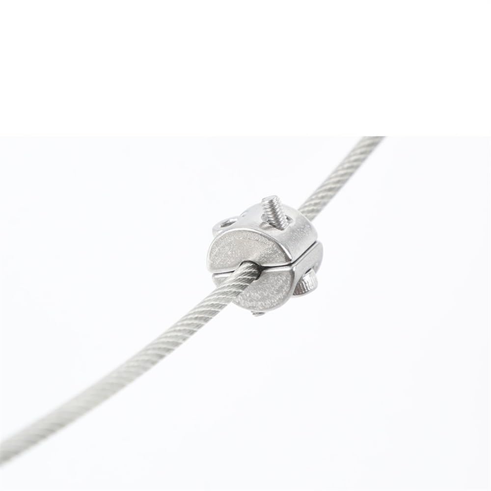Morsetti Per Filo Stendibiancheria 5/10 PCS Filo di Acciaio Inossidabile 316 Grip Arresto Singolo Perno Cavo di Sospensione Morsetto Rotondo Clip di Cavo Esagonale Grub Screw Bulloni Morsetti Stendibi