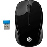 HP 220 Mouse Wireless, Tecnologia LED Blu, Sensore Ottico da 1300 DPI, 3 Pulsanti e Rotella di Scorrimento Integrata, Impugnature Pratiche e Funzionali, Ricevitore Nano Incluso, Design Moderno, Nero