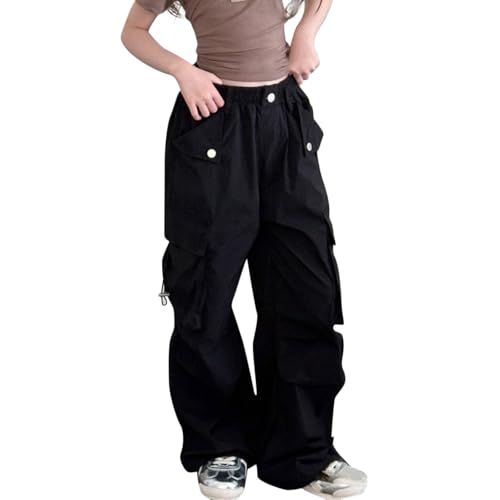 Pantalon de sport décontracté pour fille ample et droit en coton doux