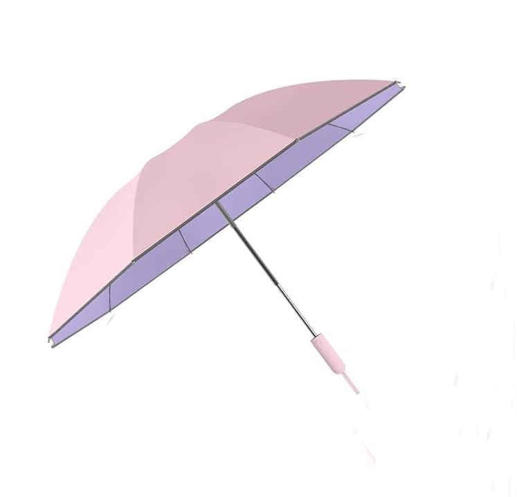 Sun Relief Design Handle Folding Inverted Reverse Umbrella, Outdoor Rain/Sun/99 UV Protection/UPF 50 Blocker Compact Windproof/Waterproof Auto Open/Close, Portable Golf Parasol Stylish and Colorful
