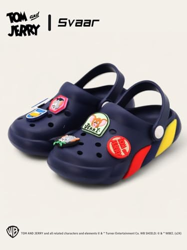 Image of SVAAR x Tom & Jerry Slingback Clog Shoes for Boys & Girls || Indoor & Outdoor Sandals Clogs for Kids with 6 Tom & Jerry Charms