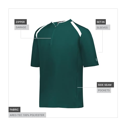 Image of Holloway Men's Mens Clubhouse Short Sleeve Pullover Cage Jacket - Ultimate Athletic Performance Wear for Maximum Mobility