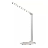 Lámpara de escritorio LED táctil, 5 modos de color regulable - Flexo LED protección ojos - Lámpara de mesa LED, DC 5b puerto de carga USB - para Trabajo, Estudio, Hogar, Oficina, Cocina - Blanco