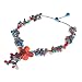 NOVICA Artisan Handmade Agate Carnelian Y Necklace Resin Bead Magnesite Aventurine Orange Turquoise Blue Beaded Thailand Celosia Floral Bohemian 'Summer Flower'