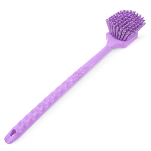 SPARTA 40501EC68 Plastic Large Scrub Brush, Kitchen Brush, Utility Brush With Long Handle For Cleaning, 20 Inches, Purple