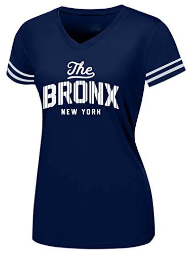 Womens New York V-Neck T-Shirts Navy & White for Womens Gift S-3XL