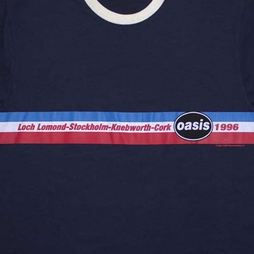 Oasis 1996 Tour Horizontal Stripes Ringer T Shirt : Amazon.ie