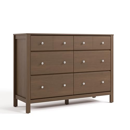 Storkcraft Horizon 6 Drawer Dresser (Hazelnut) – GREENGUARD Gold Certified Dresser for Nursery &...