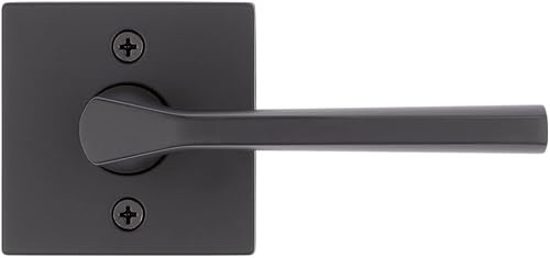 Miniatura 4 de Kwikset Lisbon - Manija de puerta de paso interior, palanca para puertas de armario y pasillo, manija reversible sin bloqueo, color negro mate