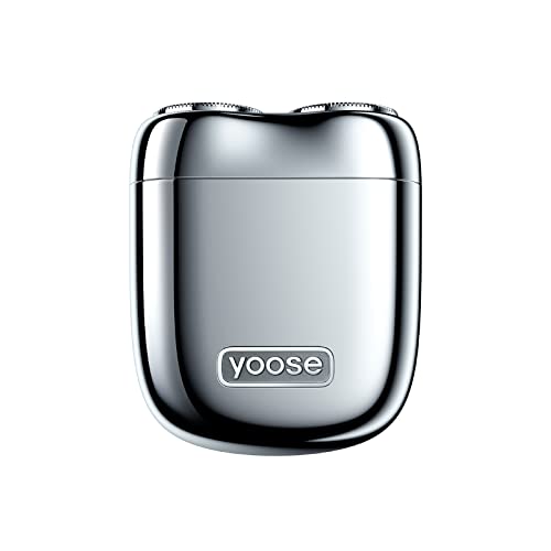 yoose Mini Shaver On-The-Go, Portable Alloy Electric Shaver for Men
