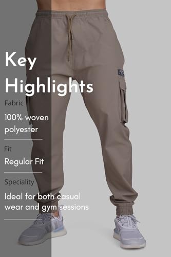 Image of FUAARK Script Regular Fit Sports and Gym Mens Cargo Joggers