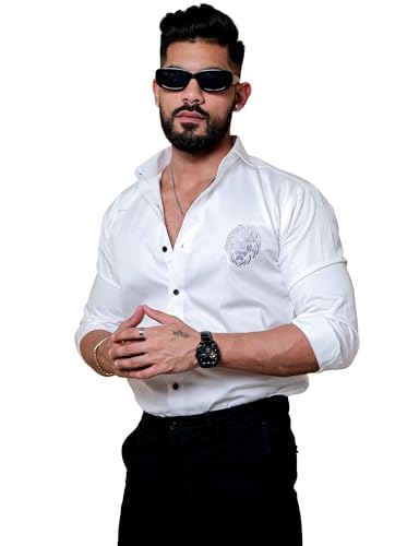 Image of Foomer Green Paisley Printed Opaque Party Shirts