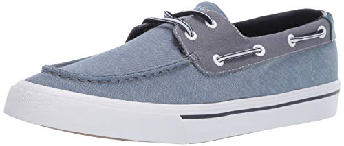 Tommy Hilfiger Men's Pharis Boat Shoe, Dark Blue Chambray, 11.5