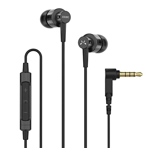 SoundMAGIC ES30C Kabelgebundene Ohrhörer mit Mikrofon, geräuschisolierende In-Ear-Kopfhörer, Kopfhörer mit HiFi-Sound, Bequeme Passform, schwarz