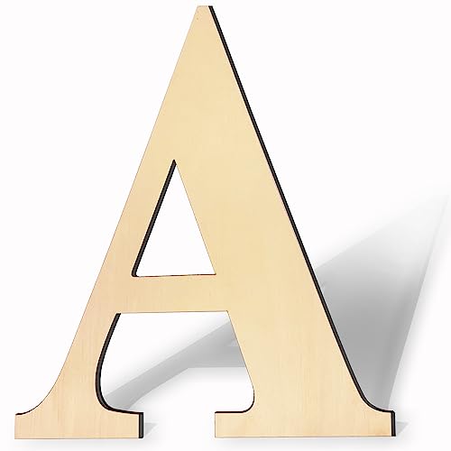 17 Inch Large Wooden Letters, Paintable Large Wood Letter for Crafts, Unfinished Blank Wood Alphabet Letter for Birthday, Parties, Wedding, Christmas Home Decoration(Letter A)