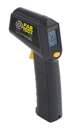 Fartools Thermomètre infrarouge avec visée laser, mesure de -40°C à 530°C, unité mesure Celsius & Farenheit, écran digital LCD rétro-éclairé