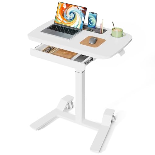 Image of JOY worker Rolling Desk Adjustable Height, Mobile Standing Desk with Drawer