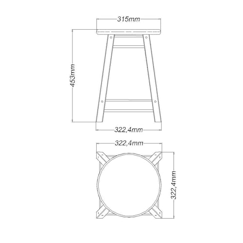 Banqueta Baixa Tramontina Vin com Assento Forrado em Courvin Preto